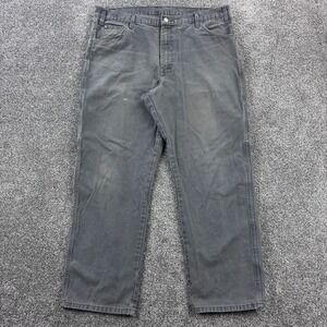 Vintage Dickies Carpenter Pants Mens 38x30 Gray Faded‎ Heavy Canvas Workwear